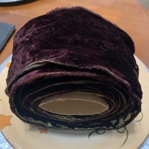 Crushed velvet/gold 4” wide ribbon 10 yards